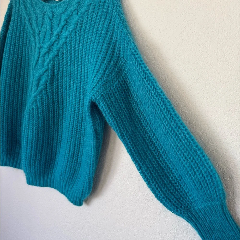 La Maille Sézane Jules Jumper Turquoise Kid Mohair Knit Womens Large Sweater - Picture 2 of 7